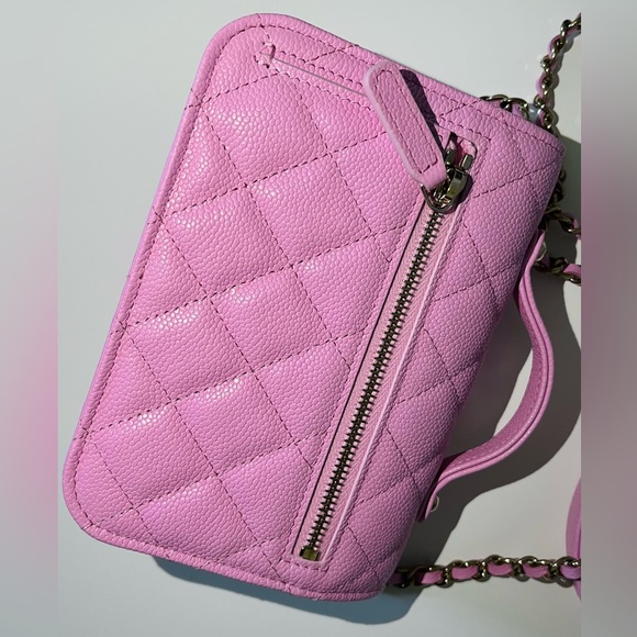 ♥️SOLD♥️ Chanel 23P Lilac Pink Caviar Business Affinity Chain Clutch Mini NWT - Picture 3 of 15